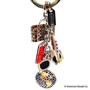 Vintage COACH World Traveler Purse Charm Key Fob Keychain